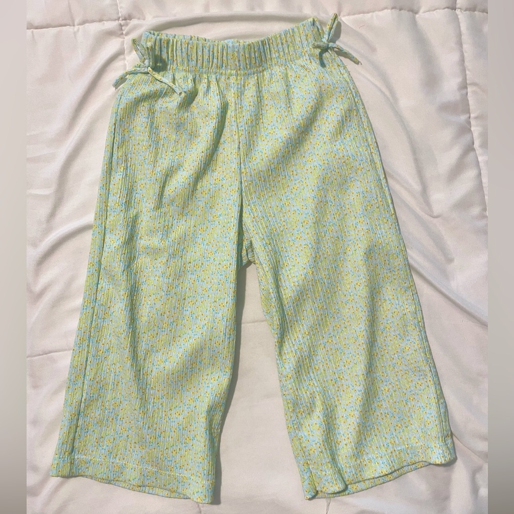 Zara girls kids floral wide leg pants Size 2-3T